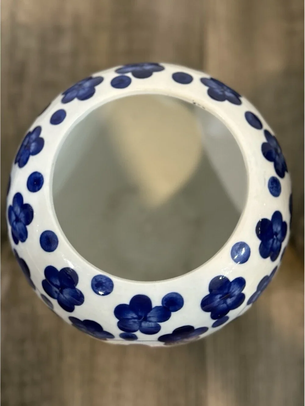 Vintage Pier 1 Blue and White Floral Flower Vase Planter Lot Of 3